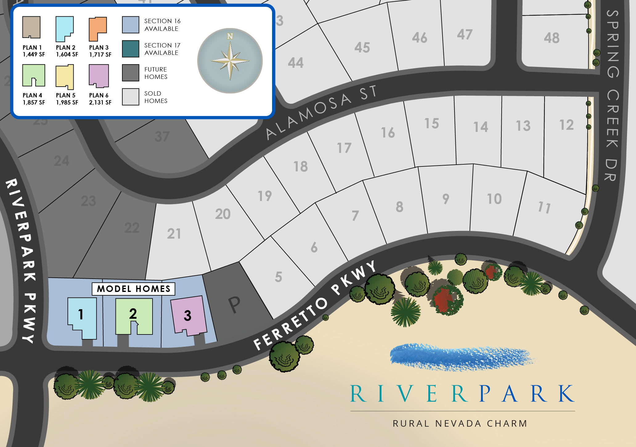 Riverpark new home community map