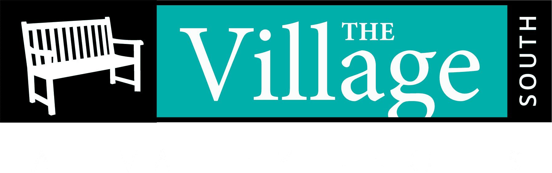 The Village South Logo WHITE TAG