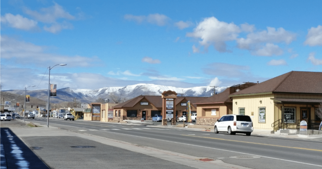 A city street view photo of Fernley, NV.