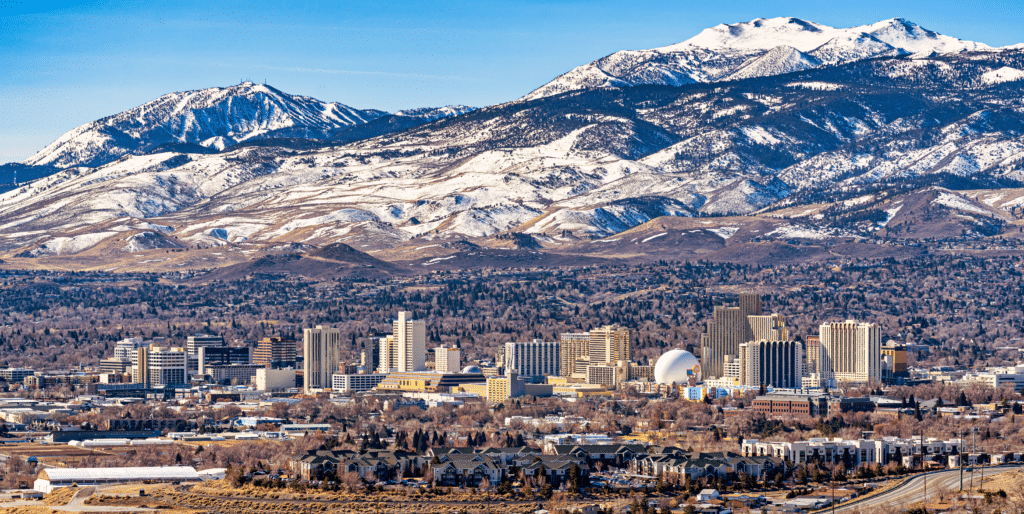 View of Reno with mountains in the back